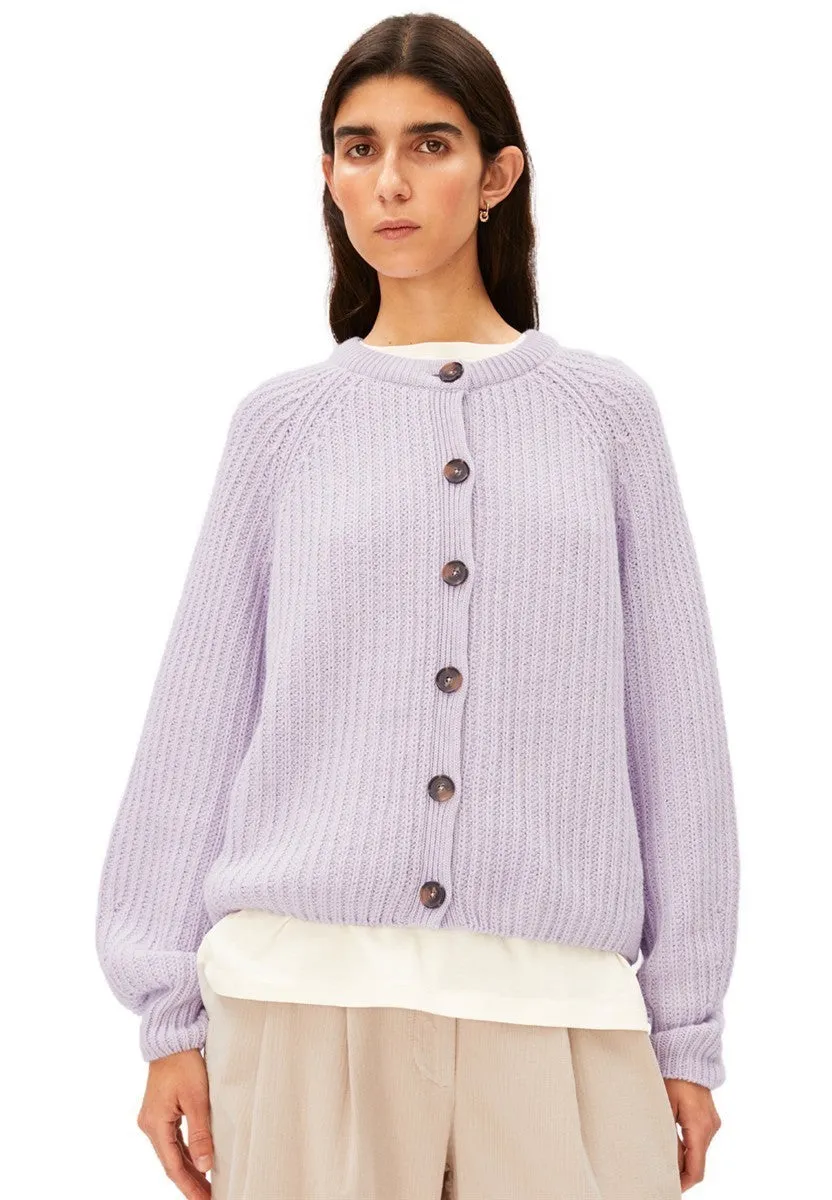 marlowe nature Selmaa Strickjacke honey melange Bio-Wolle