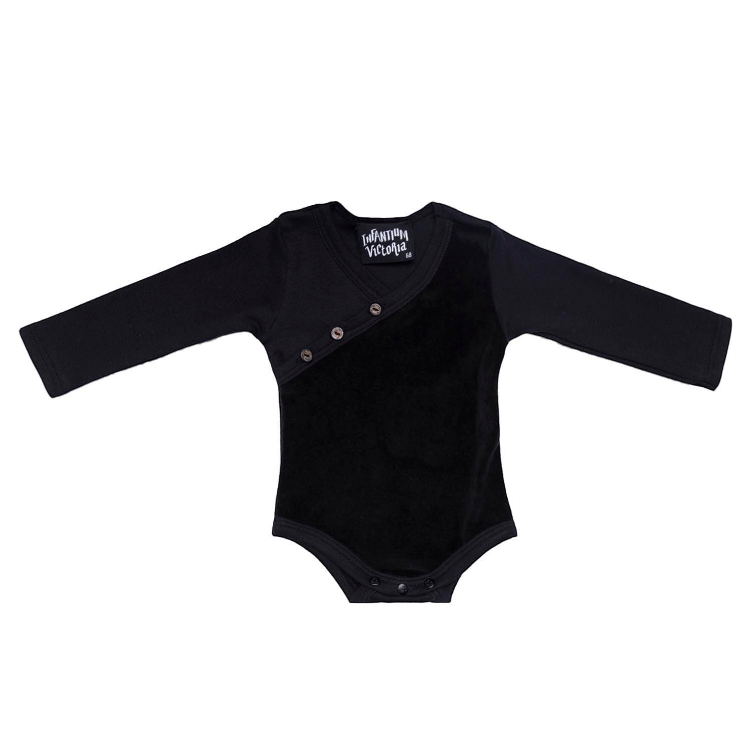 Infantium Victoria Babybody Schwarz 80 Samtdetail Baumwolle