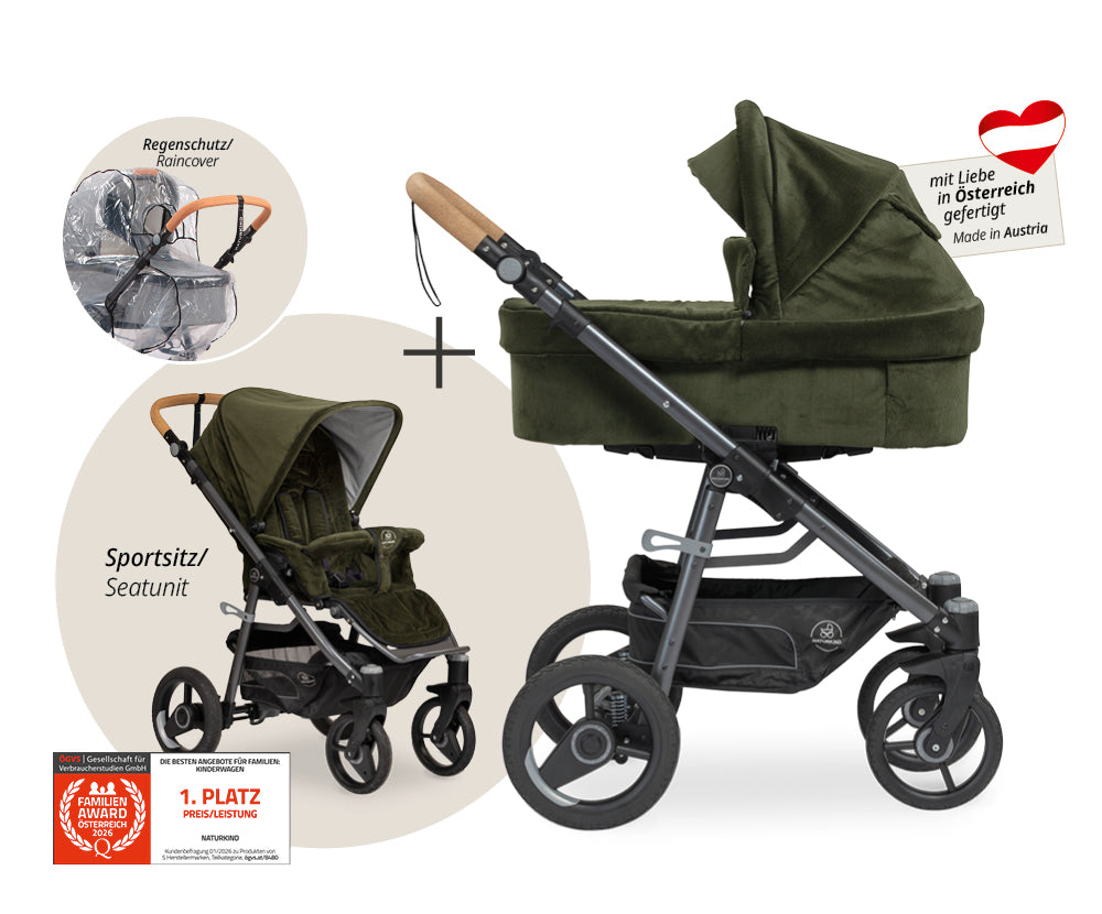 Naturkind Lux Evo 2in1 Kinderwagen mit Federung