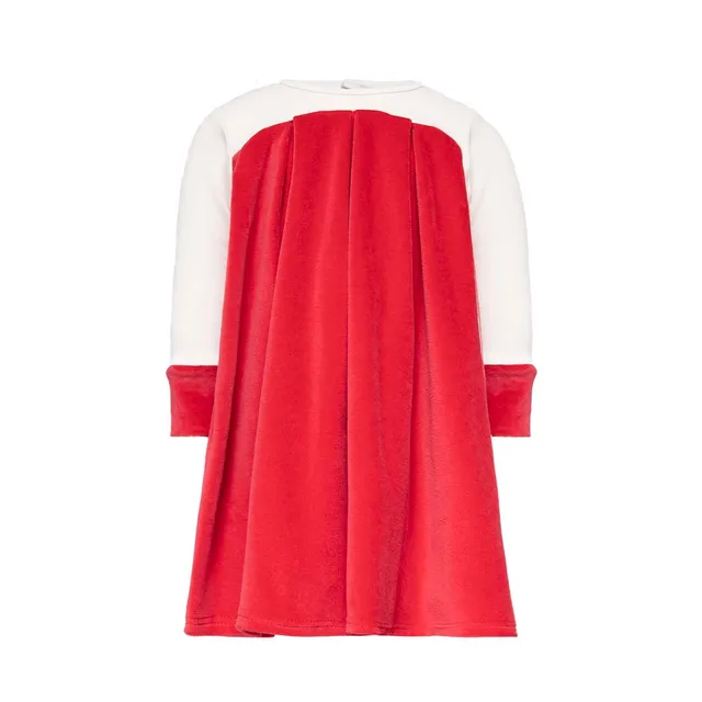 Infantium Victoria Baby Kleid Weiß Rot Samt Baumwolle
