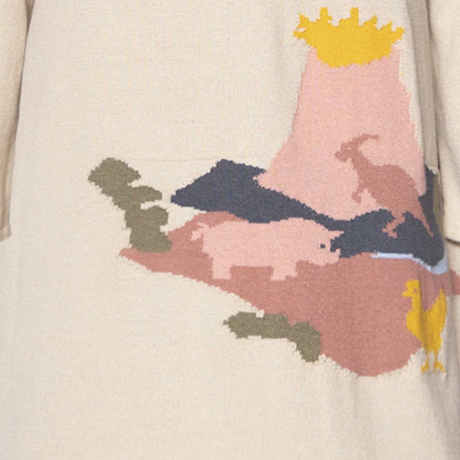 Infantium Victoria Strickkleid Mädchen beige Bio-Baumwolle Dino