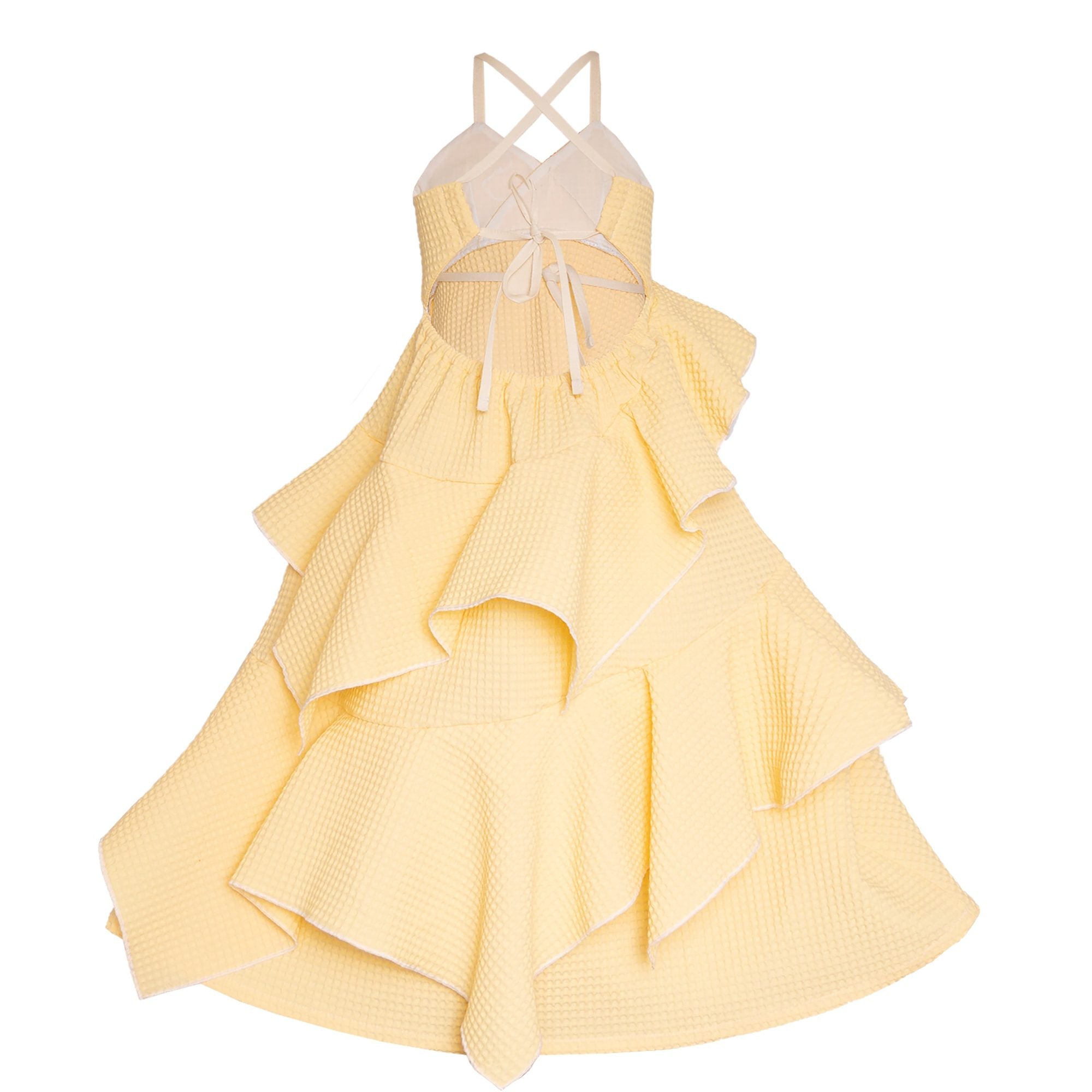 Infantium Victoria Dresses Waffle Kleid Gelb 116 Bio-Baumwolle