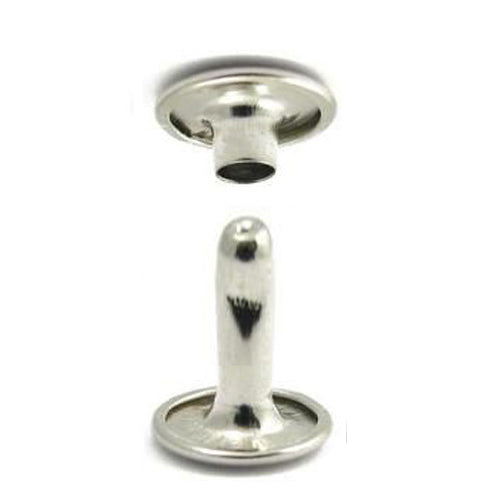 Kam Snaps Rivets Hohlnieten Silber 6mm Extra Lang 50 Sets