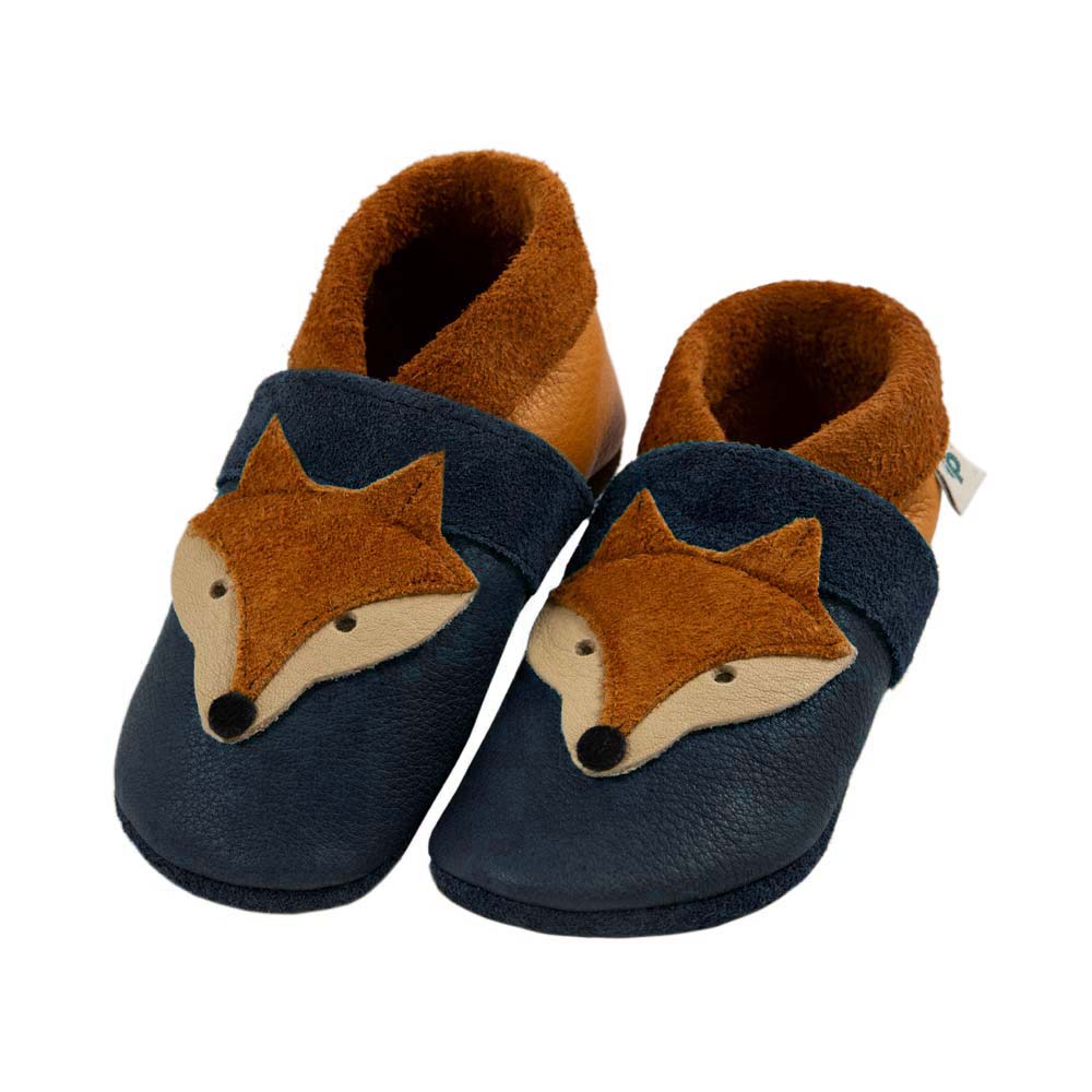 Pantolinos Fuchs Barfußschuhe Naturleder Tiermotiv