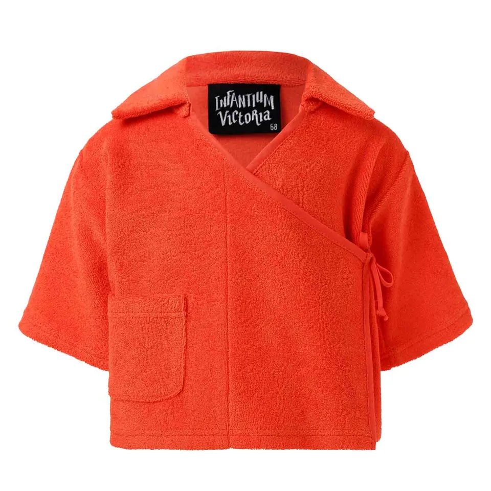 Infantium Victoria Orange Teddy Kimono Babyjacke orange Teddy
