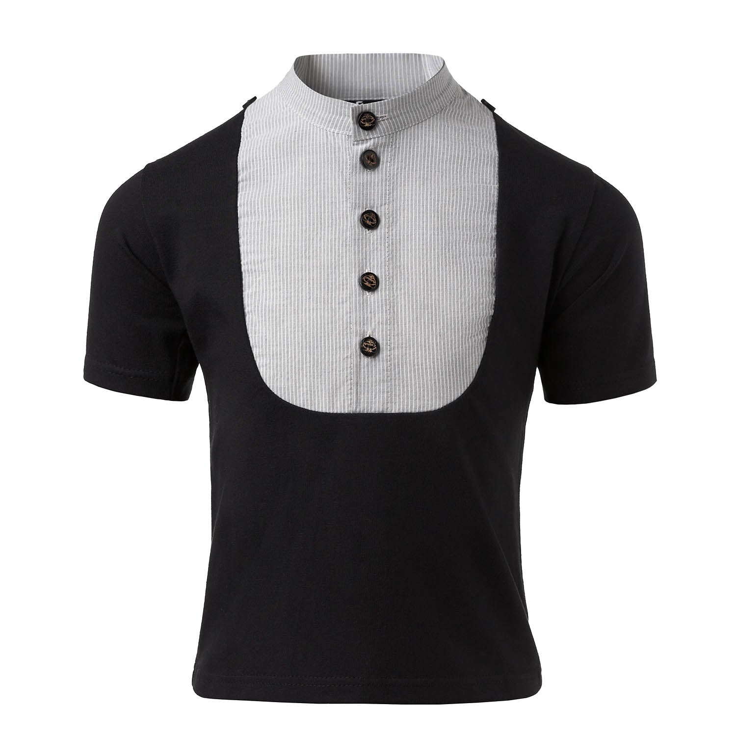 Infantium Victoria Plastron Shirt Kinder T-Shirt Schwarz Baumwolle