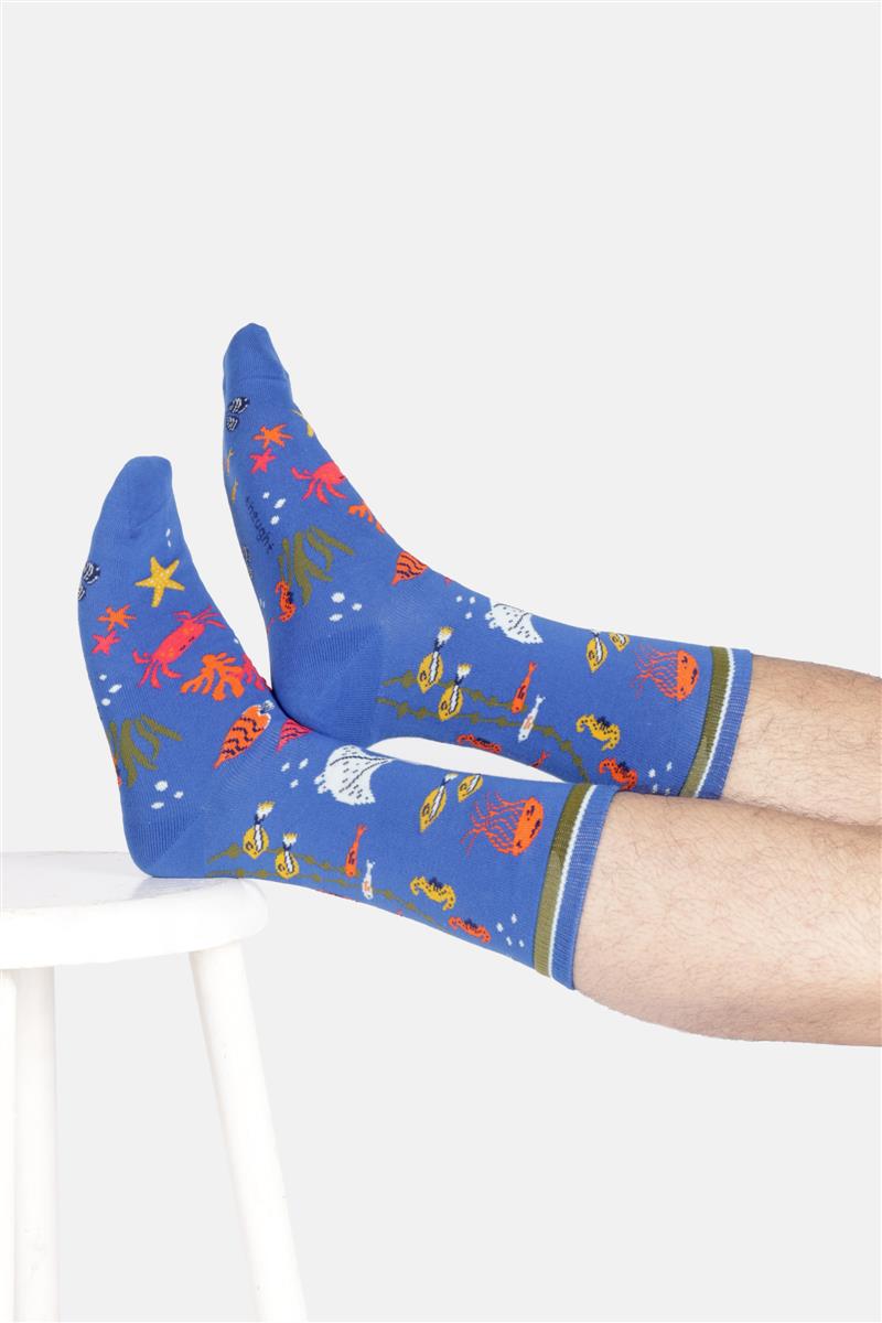Marlowe Nature Under The Sea Socken cobalt blue 41-47 Bio-Baumwolle
