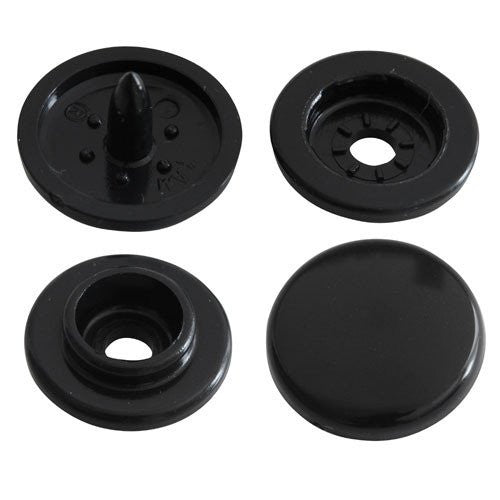 Kam Snaps Plastic Snaps Druckknöpfe B05 Black Größe 24 matt 50 Sets