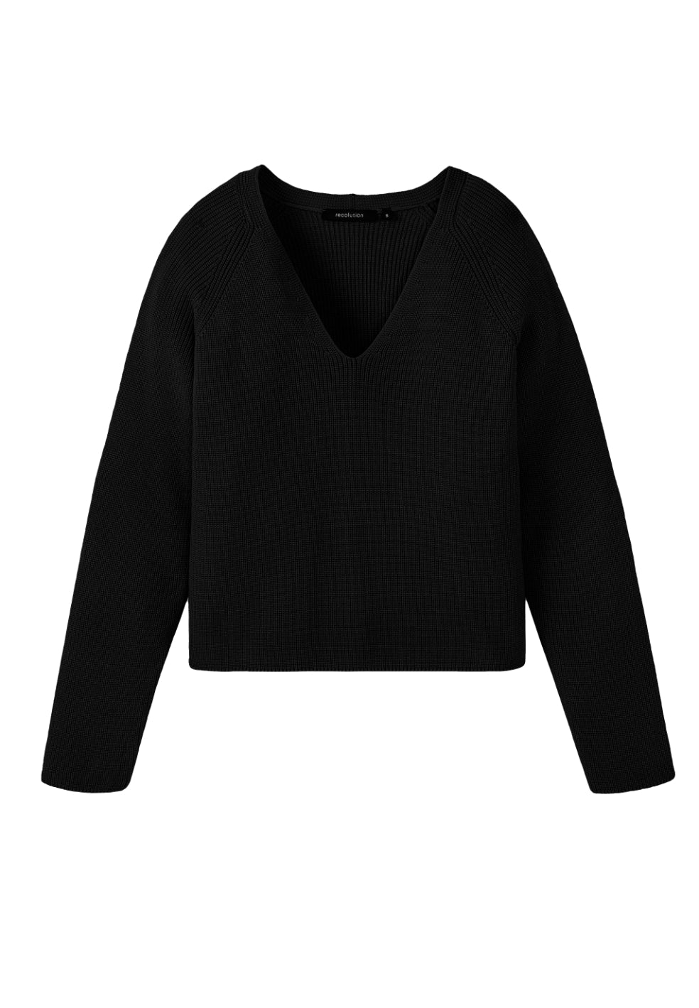 marlowe nature Arugula Pullover schwarz S Bio-Baumwolle V-Ausschnitt