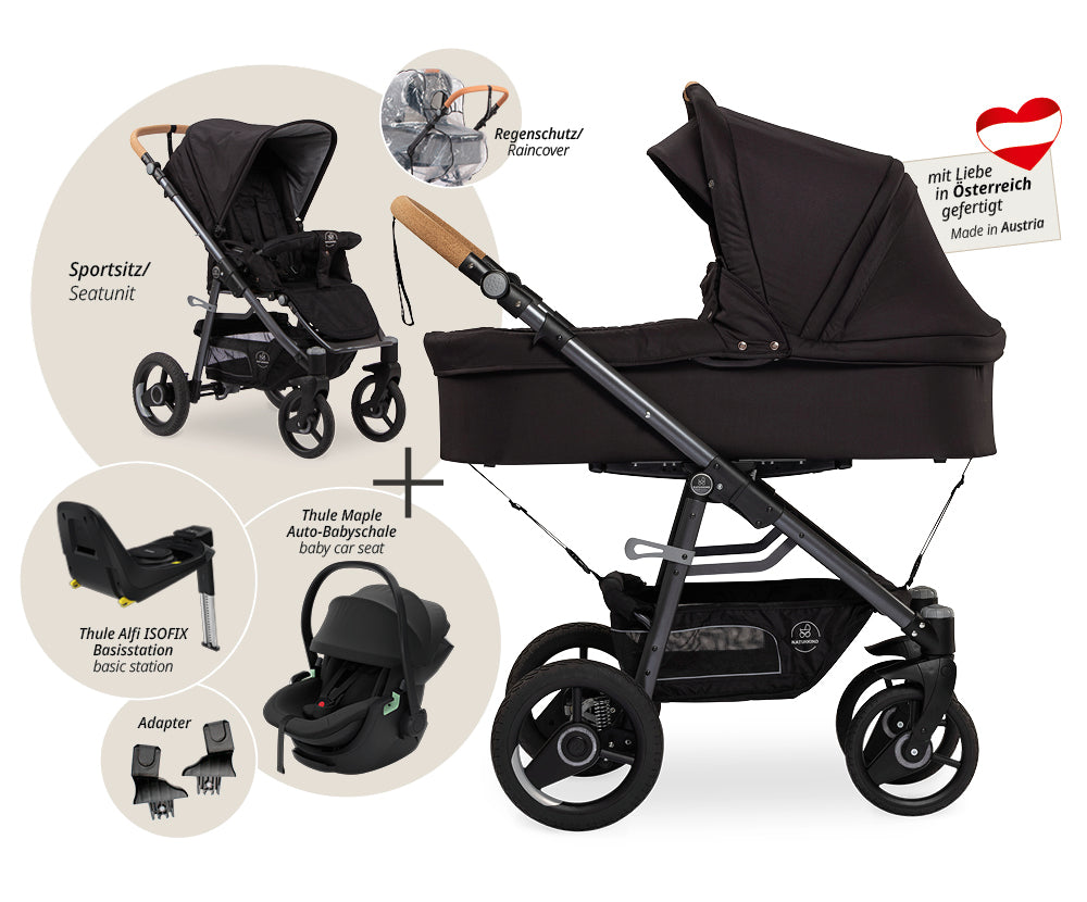Naturkind Lux Evo 4in1 Kinderwagen Max Thule Maple