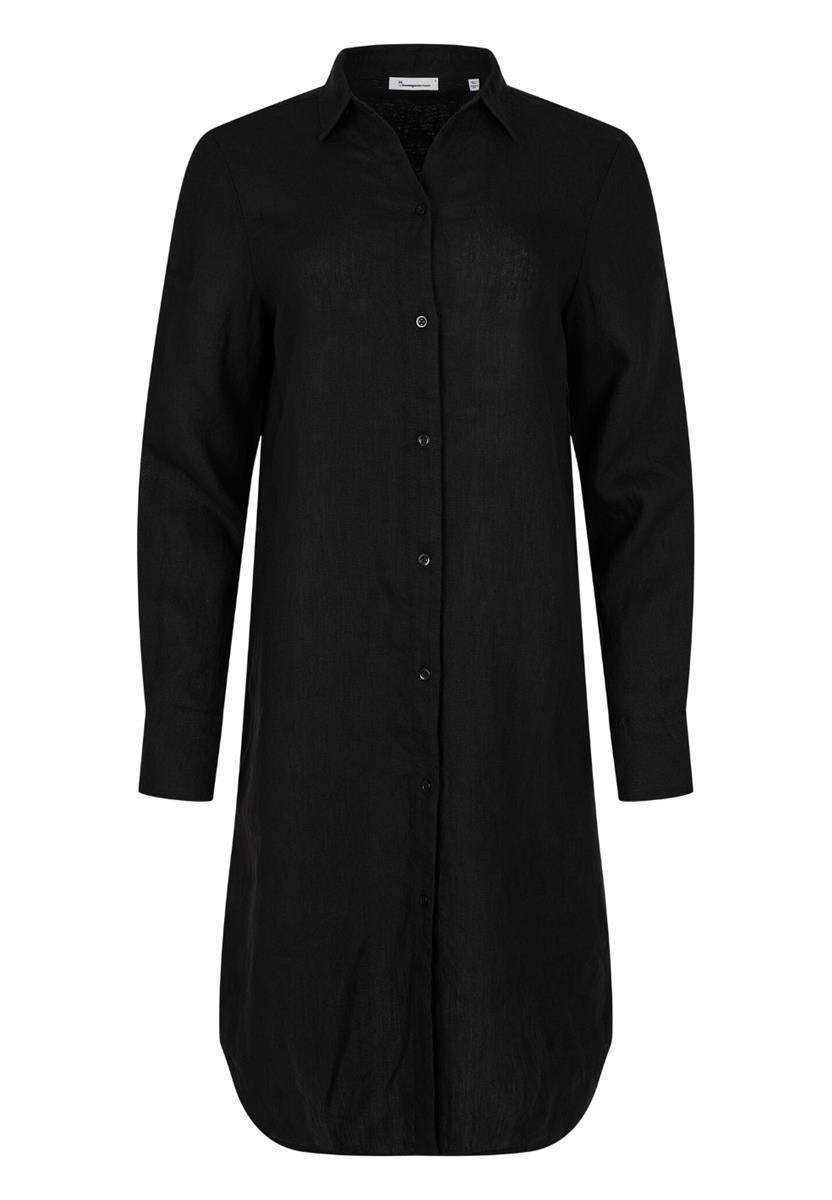 Marlowe Nature Classic Linen Dress Kleid black jet Bio-Leinen