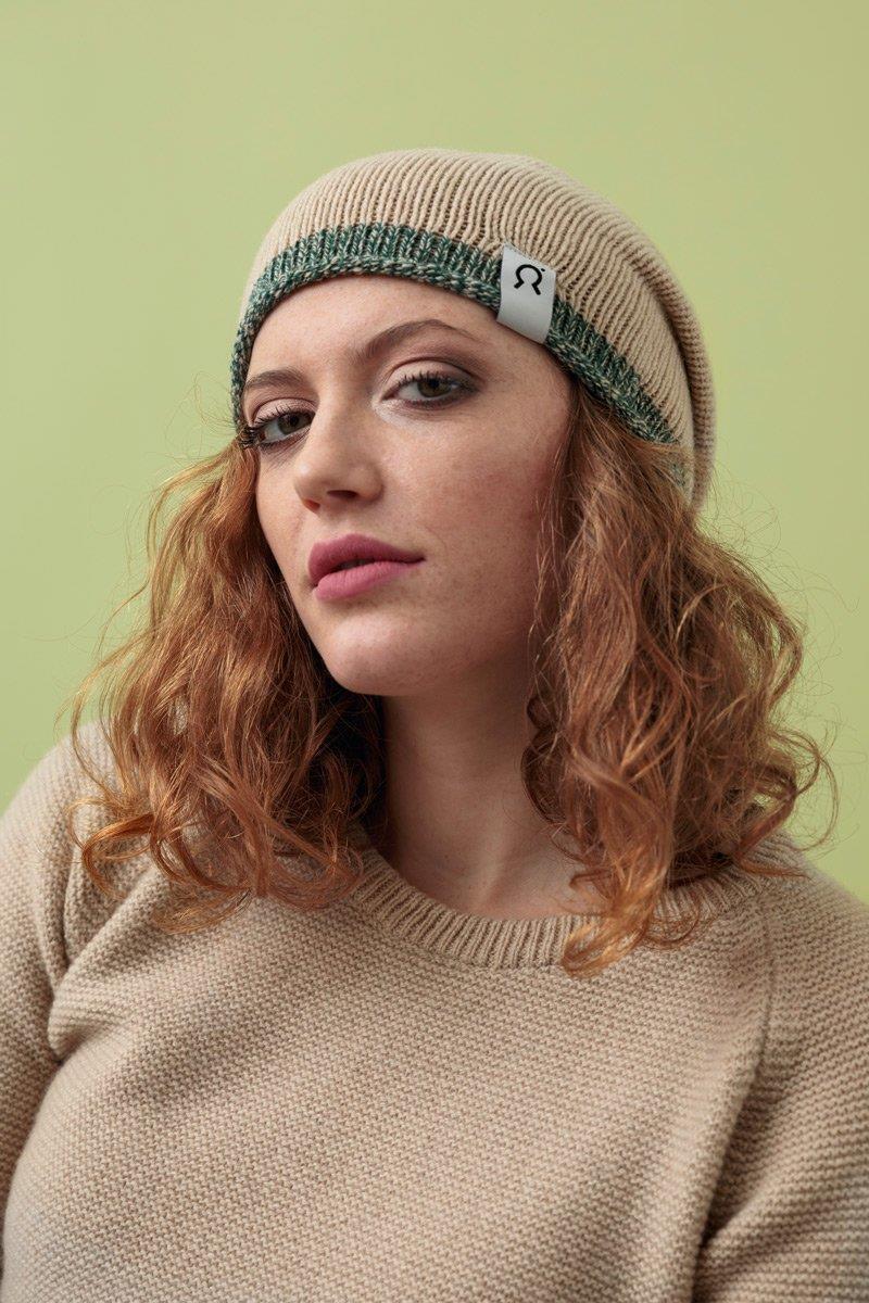marlowe nature Cappello Vittorio Beanie mouliné-blue M