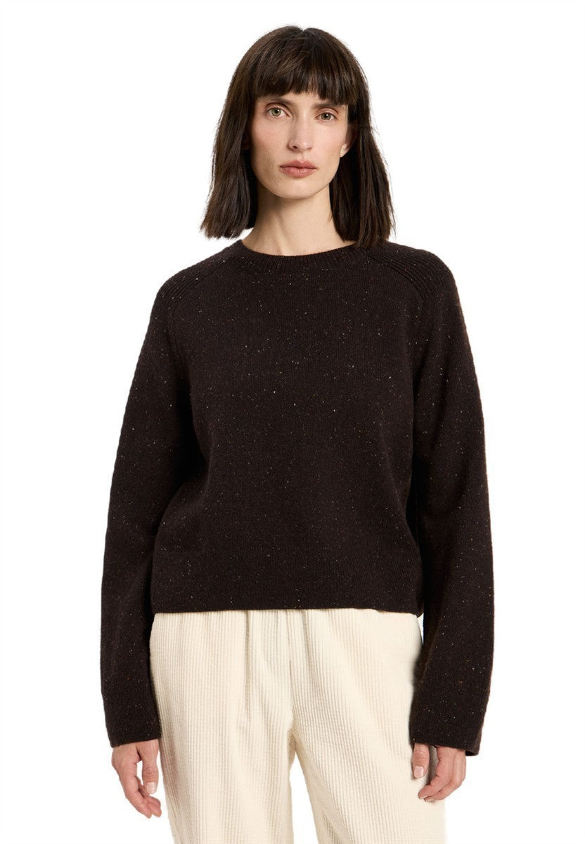 marlowe nature Cropped Pullover bitter chocolate Wollmix 34-42
