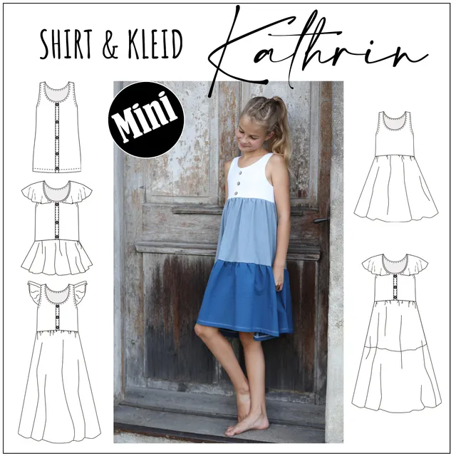 Moeve Design Mini Kathrin Gr.86-164 Schnittmuster Kleid Jersey