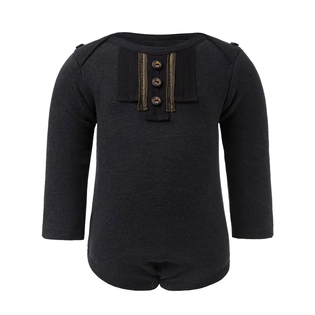 Infantium Victoria Body Schwarz Baumwolle Goldbesatz