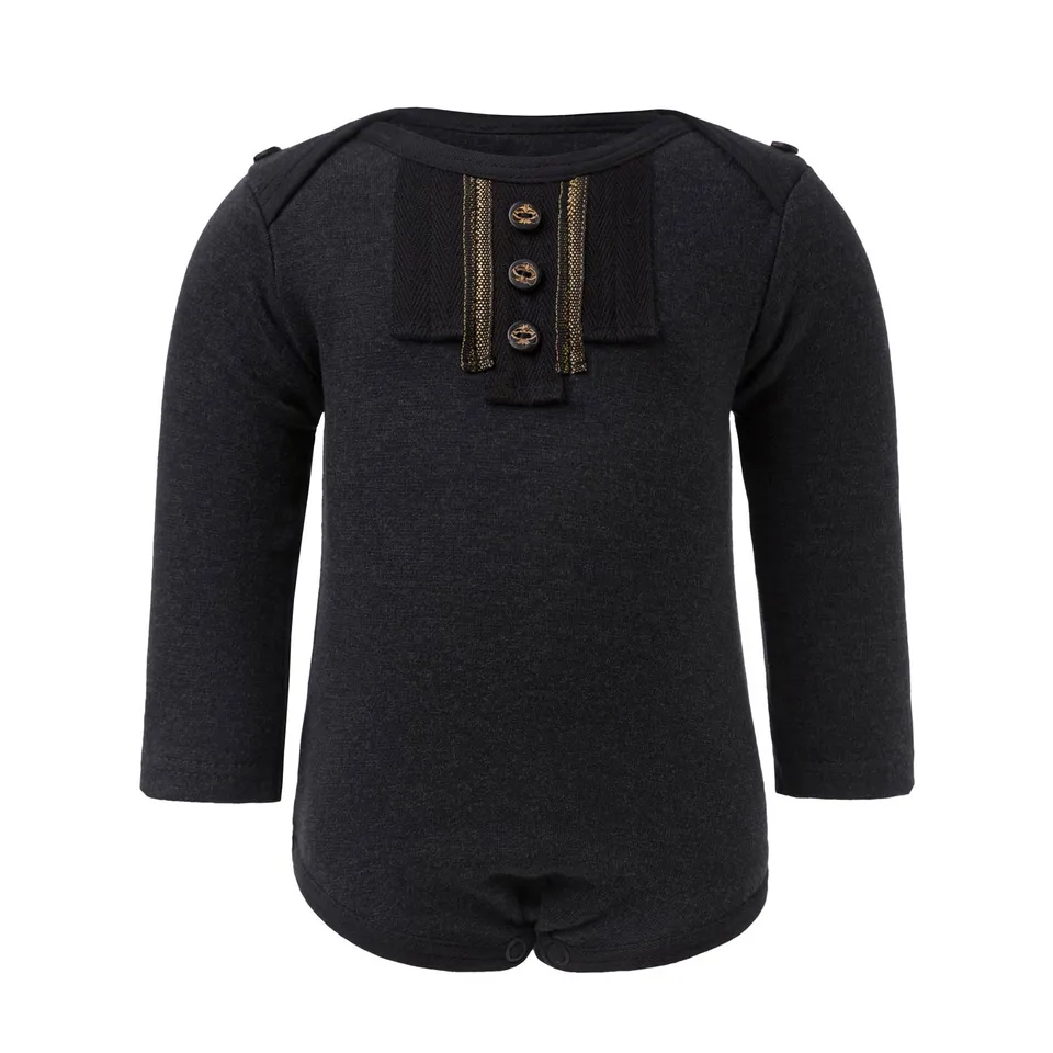 Infantium Victoria Body Schwarz Baumwolle Goldbesatz