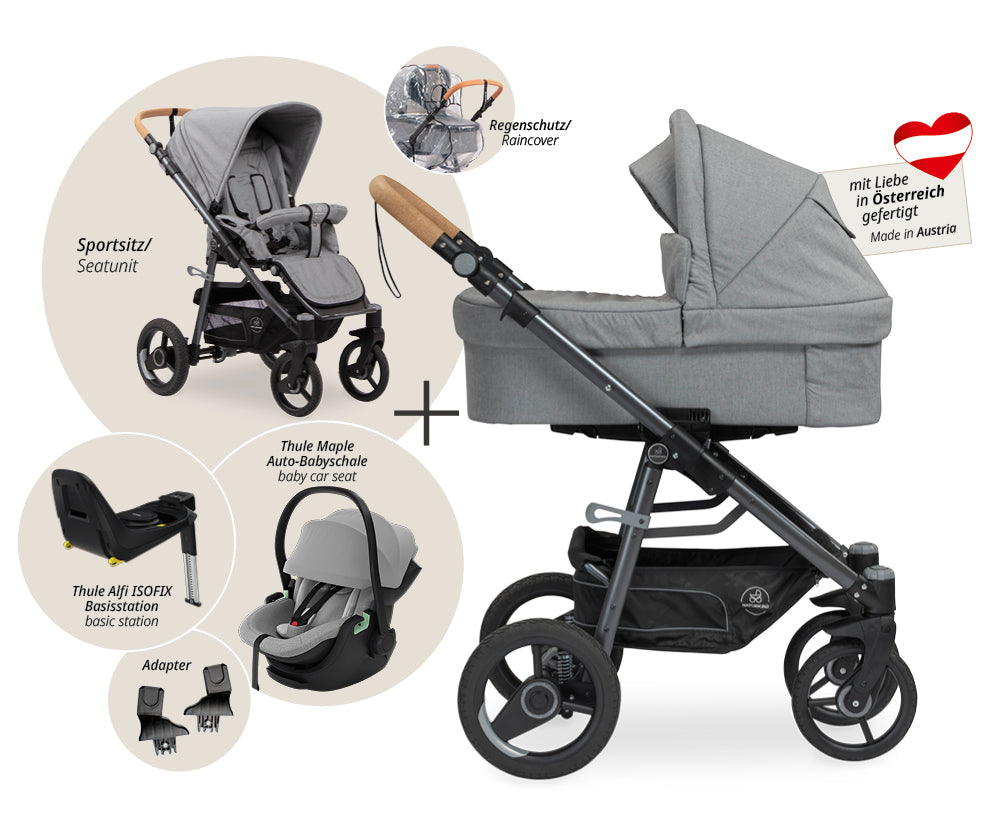 Naturkind Lux Evo 4in1 Kinderwagen mit Autoschale