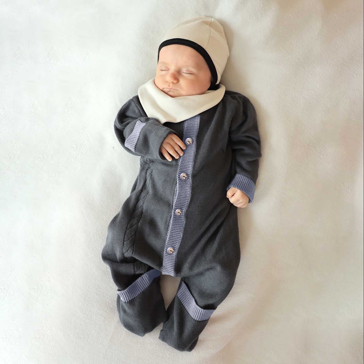 Infantium Victoria Romper Baby Gr.56 Off-White Bio-Baumwolle