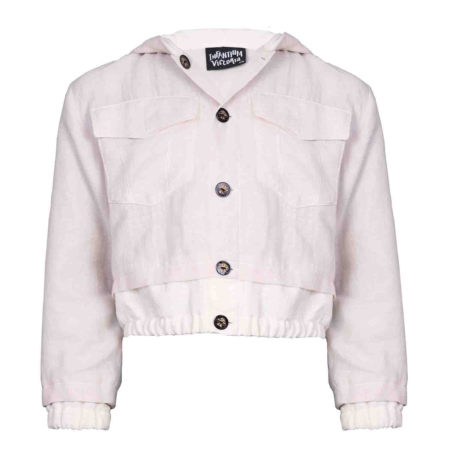 Infantium Victoria Hooded Bomber Jacke off-white Kinder Baumwolle