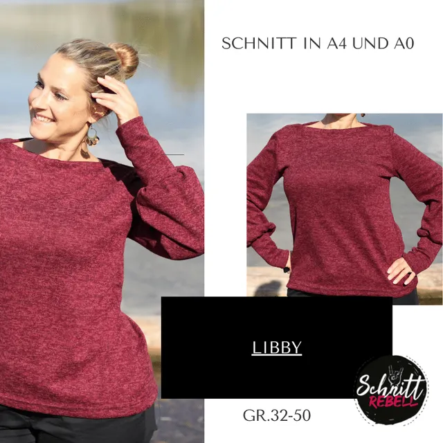 Schnittrebell Libby Pullover Ebook Gr.32-50 Ballonarmel