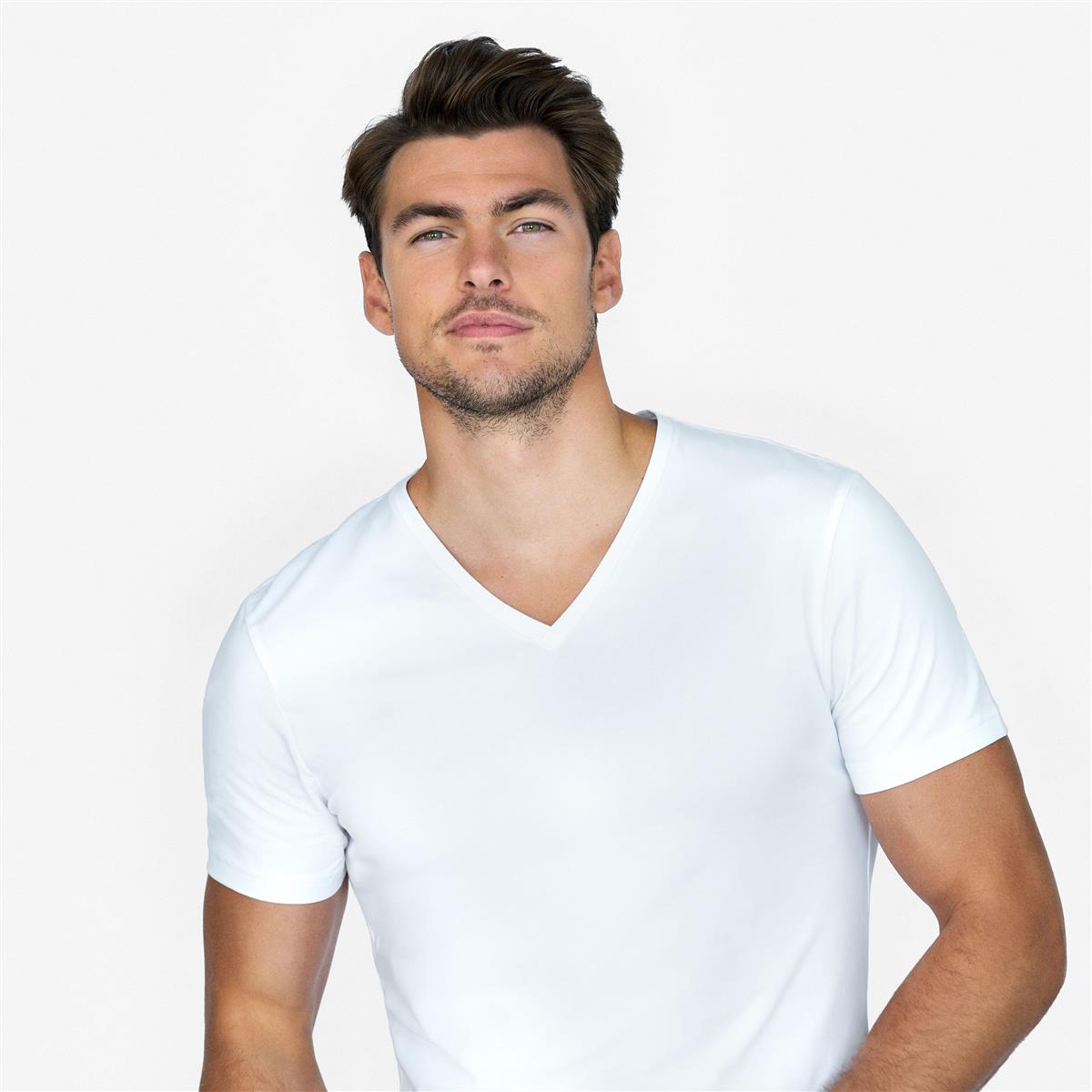 marlowe nature 2-Pack V-Neck T-Shirt schwarz Bio