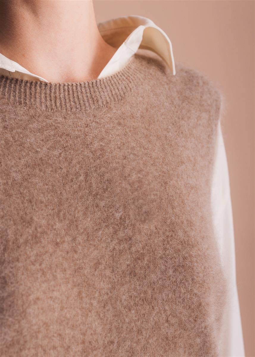 marlowe nature Philippa Top Pullunder hazelnut Wolle Kaschmir