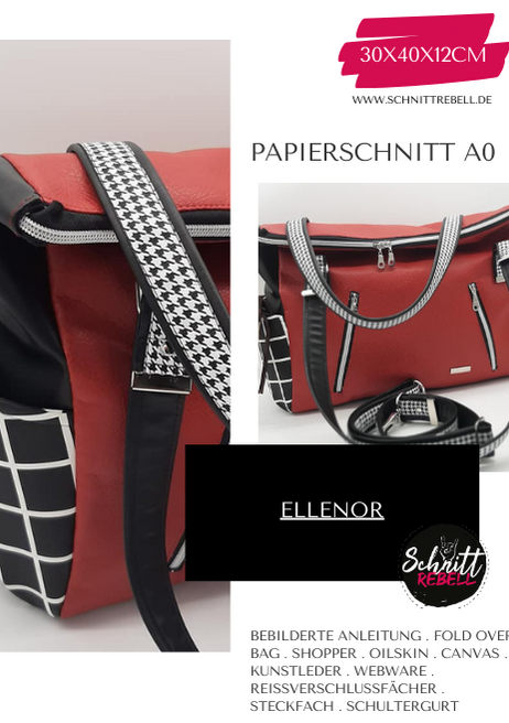 Schnittrebell Papierschnitte Shopper Ellenor Schnittmuster 30x40x12cm