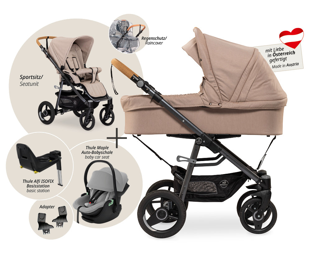 Naturkind Lux Evo 4in1 Kinderwagen Max Thule Maple