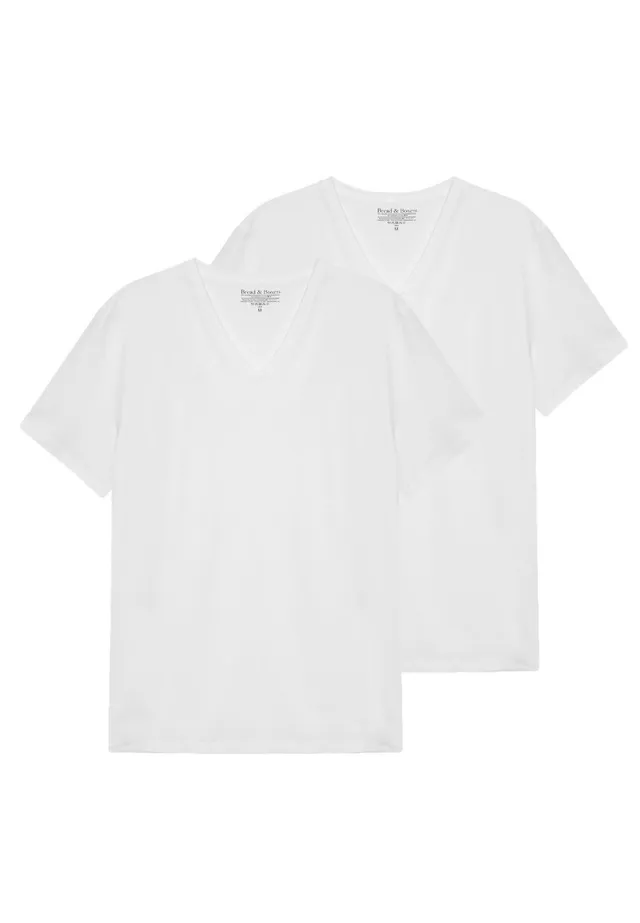 marlowe nature 2-Pack V-Neck T-Shirt schwarz Bio