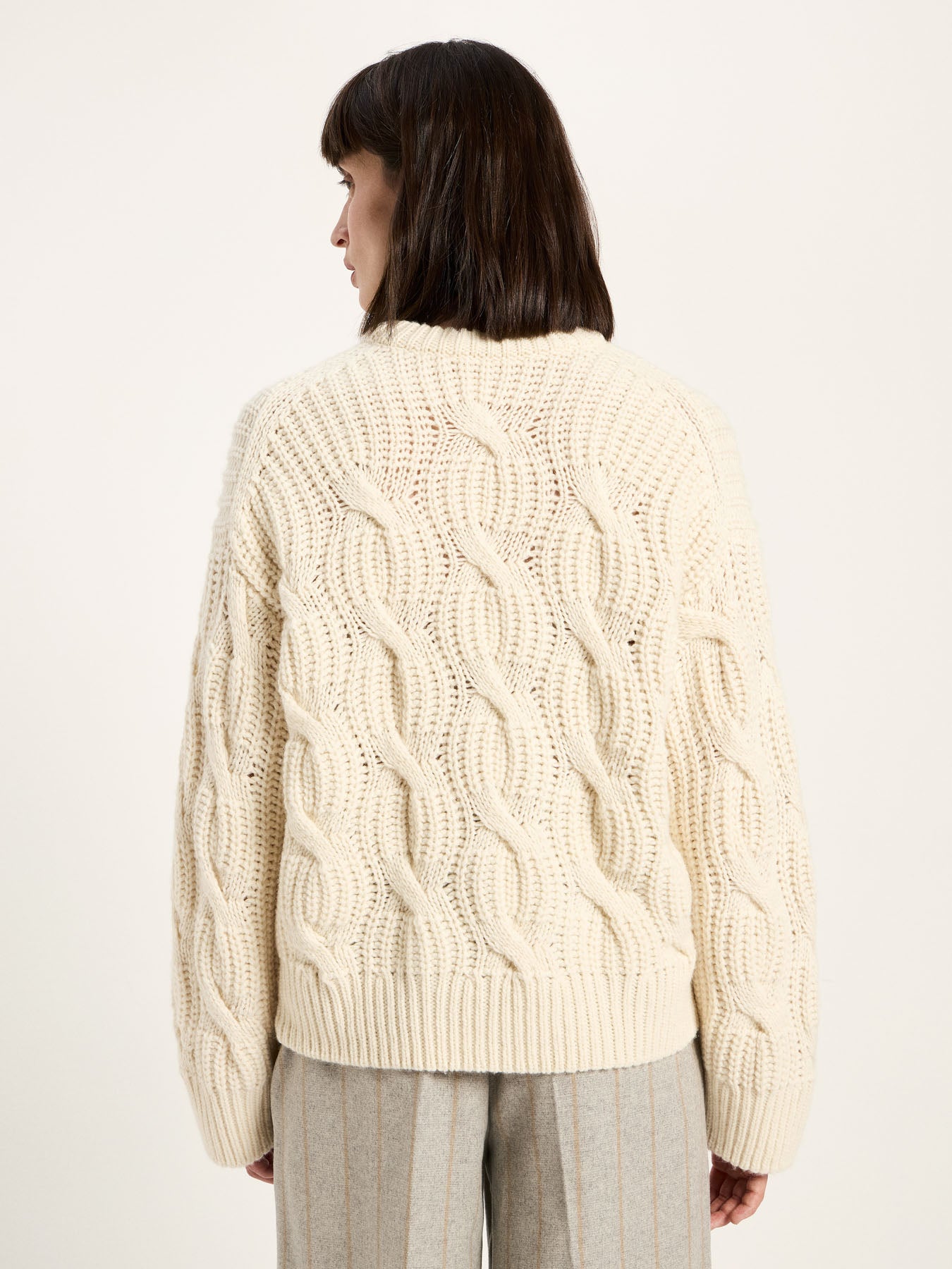 marlowe nature Strukturpullover Oversize Pullover off white Wolle