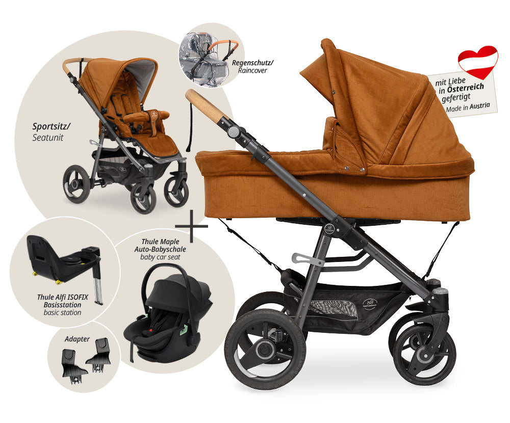 Naturkind Lux Evo 4in1 Kinderwagen Max Thule Maple