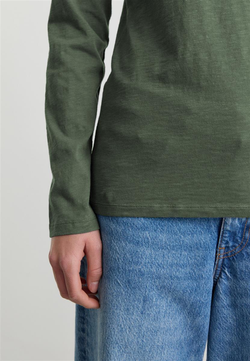 marlowe nature Iris Longsleeve dark khaki Bio-Baumwolle