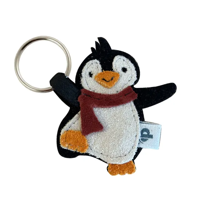 Pantolinos Schlüsselanhänger Pinguin Piet Lederanhänger 5x6 cm
