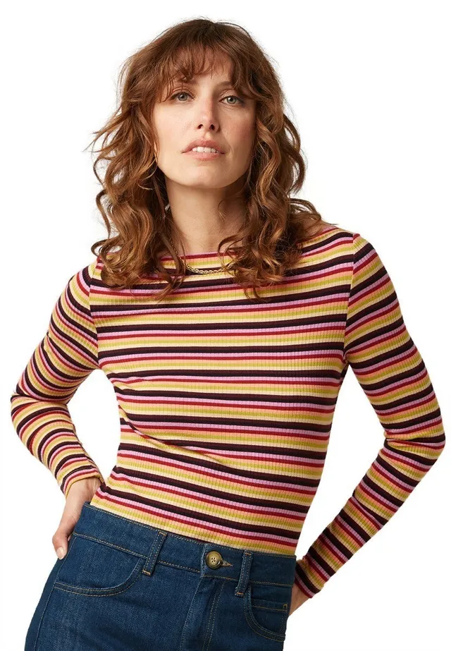 King Louie Marina Top Josie Stripe Shirt multi color Ecovero S-XL