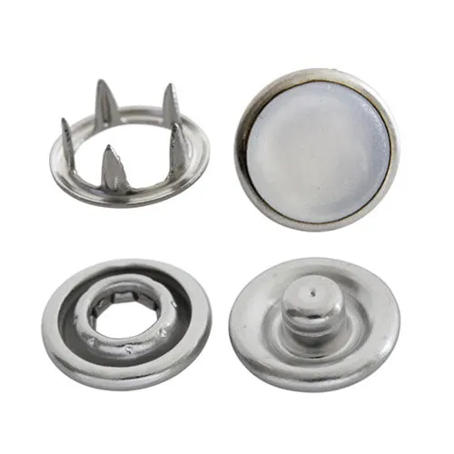 Kam Snaps Pearl Druckknöpfe 12mm weiß 50 Sets Metall