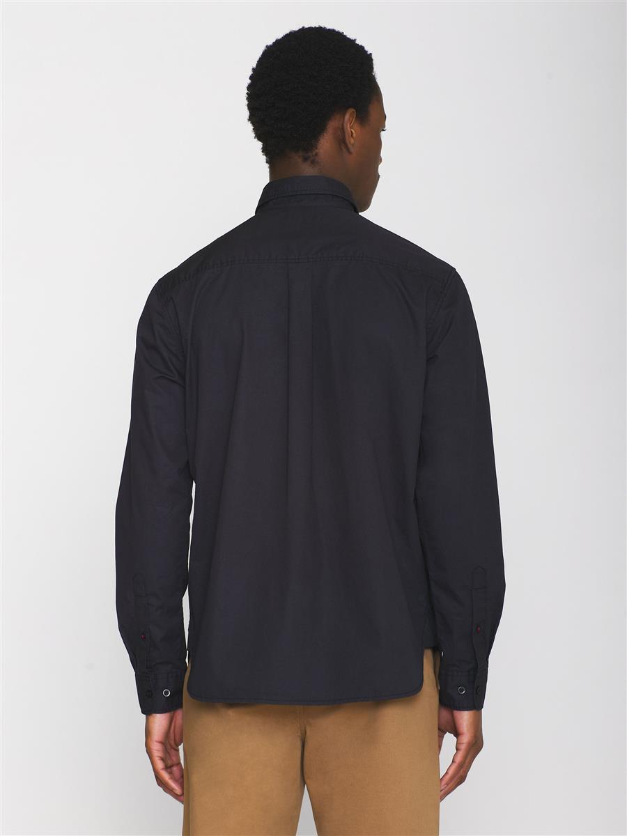 marlowe nature Alf Regular Crispy Cotton Herrenhemd schwarz