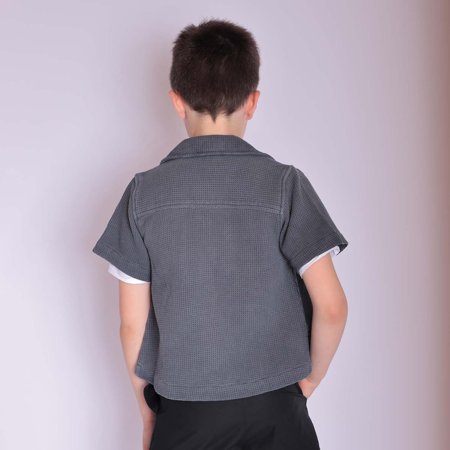 Infantium Victoria Button-Up Hemd Grau Bio-Baumwolle 92
