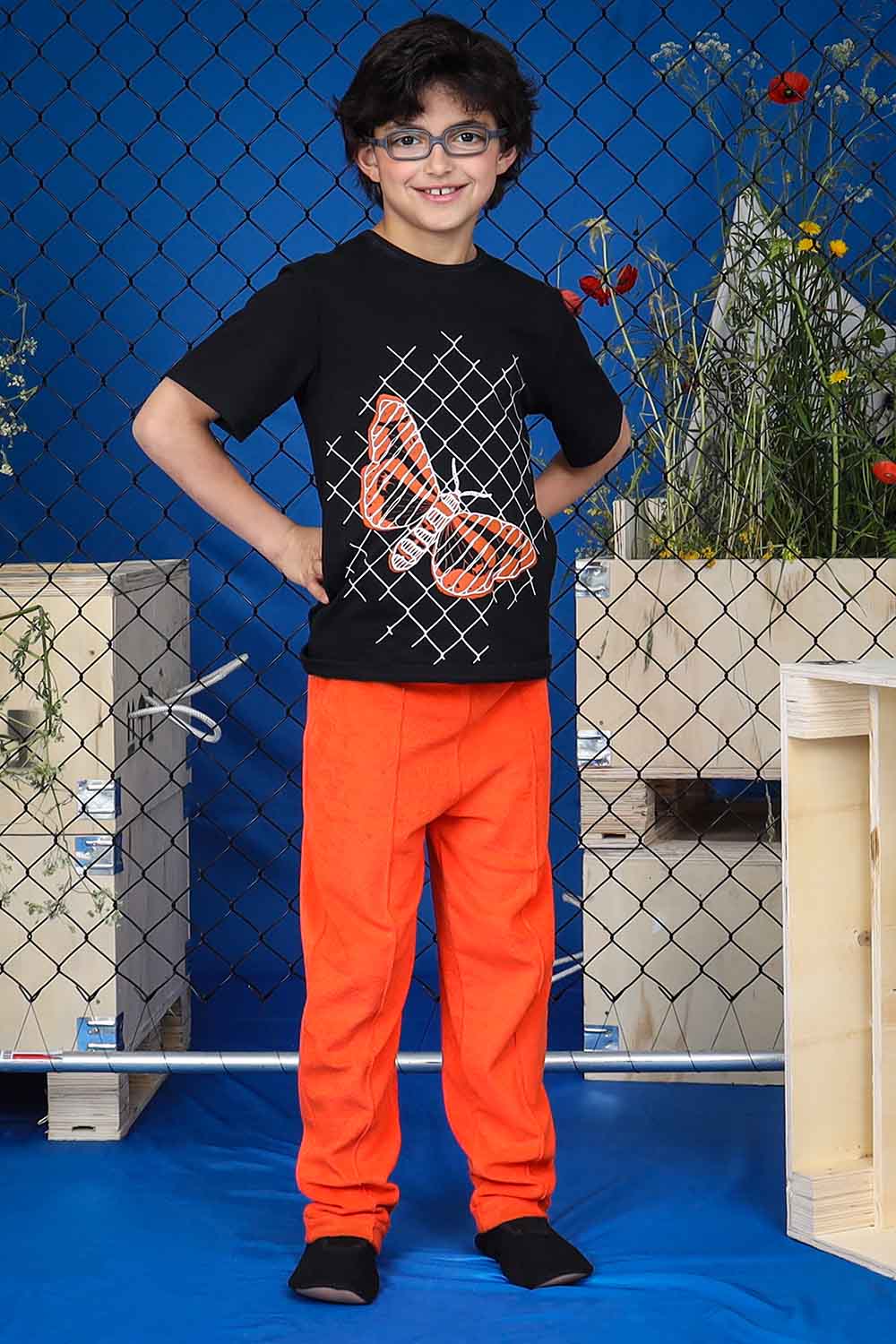 Infantium Victoria Terry Loungepants Orange Gr.128 Baumwolle