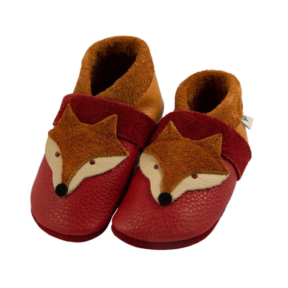 Pantolinos Fuchs Barfußschuhe Naturleder Tiermotiv
