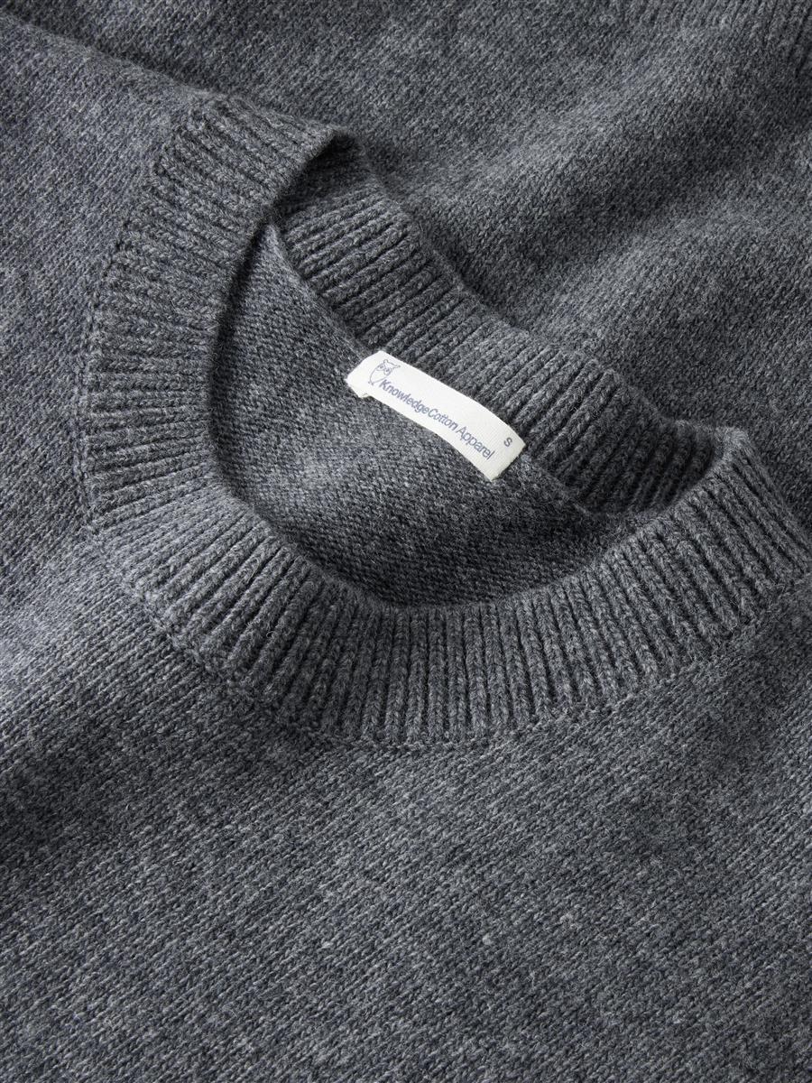 Marlowe Nature Lambswool Crew Neck Pullover dark grey melange