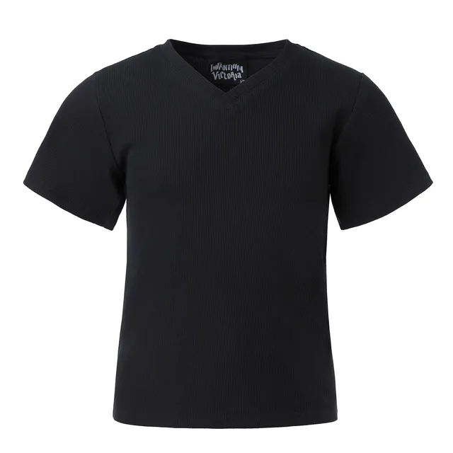Infantium Victoria V-Neck Fine Jersey Top schwarz