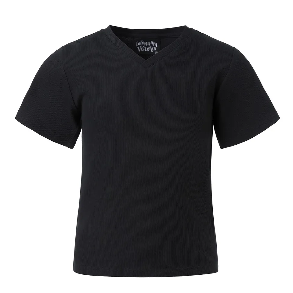Infantium Victoria V-Neck Fine Jersey Top schwarz