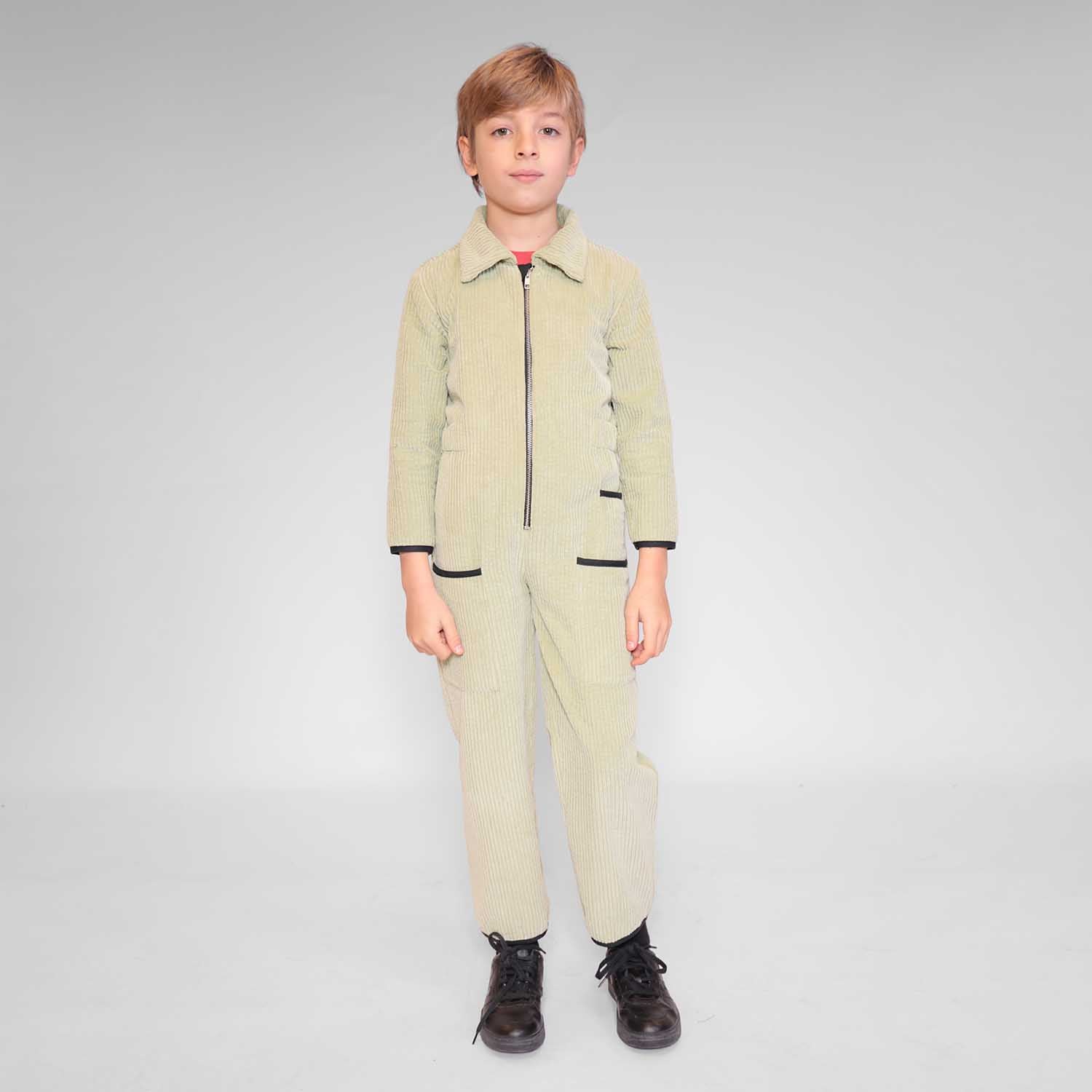 Infantium Victoria Velvet Green Jumpsuit Kinder-Overall Grün Cord