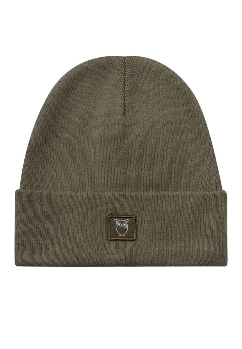 marlowe nature Knitted Rib Beanie Mütze dark olive Bio