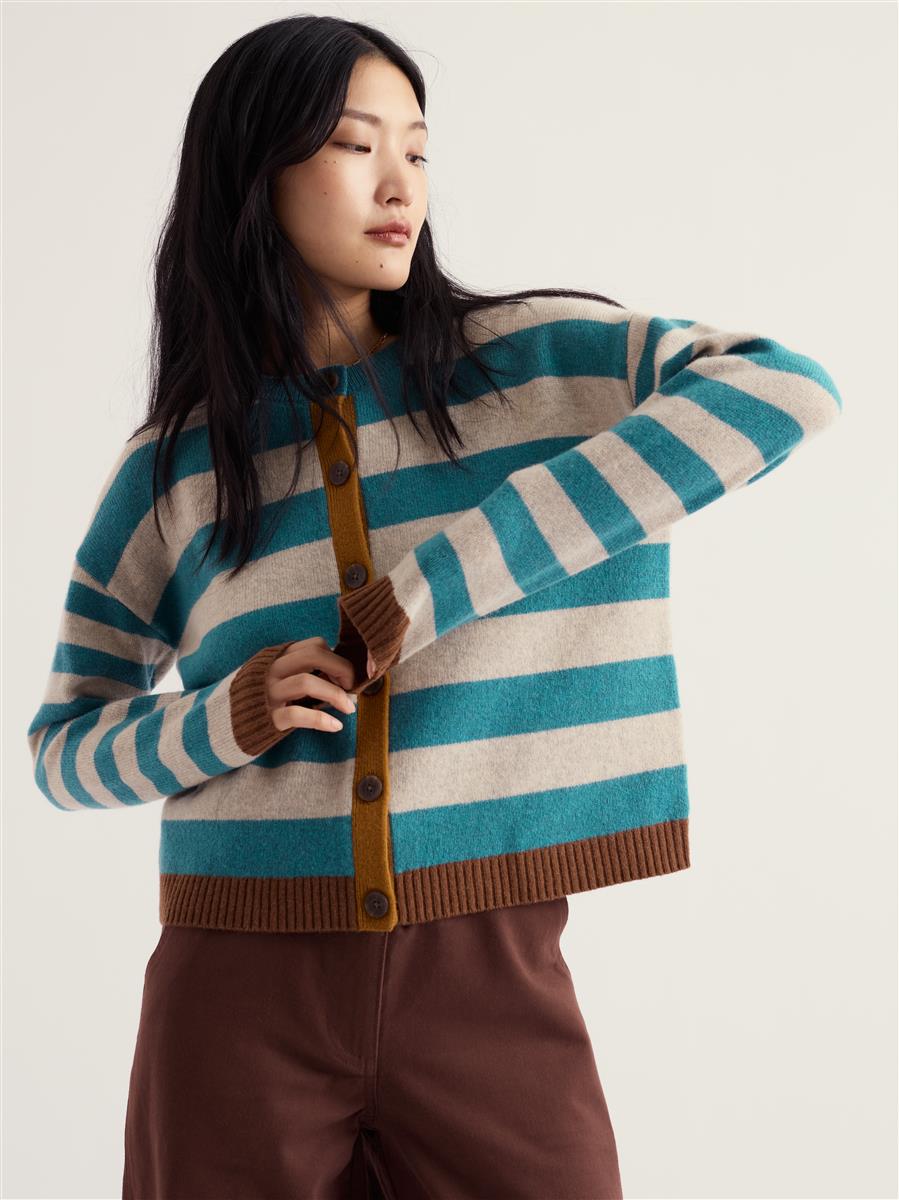 marlowe nature Pinwell Cardigan Strickjacke fern moss Wolle