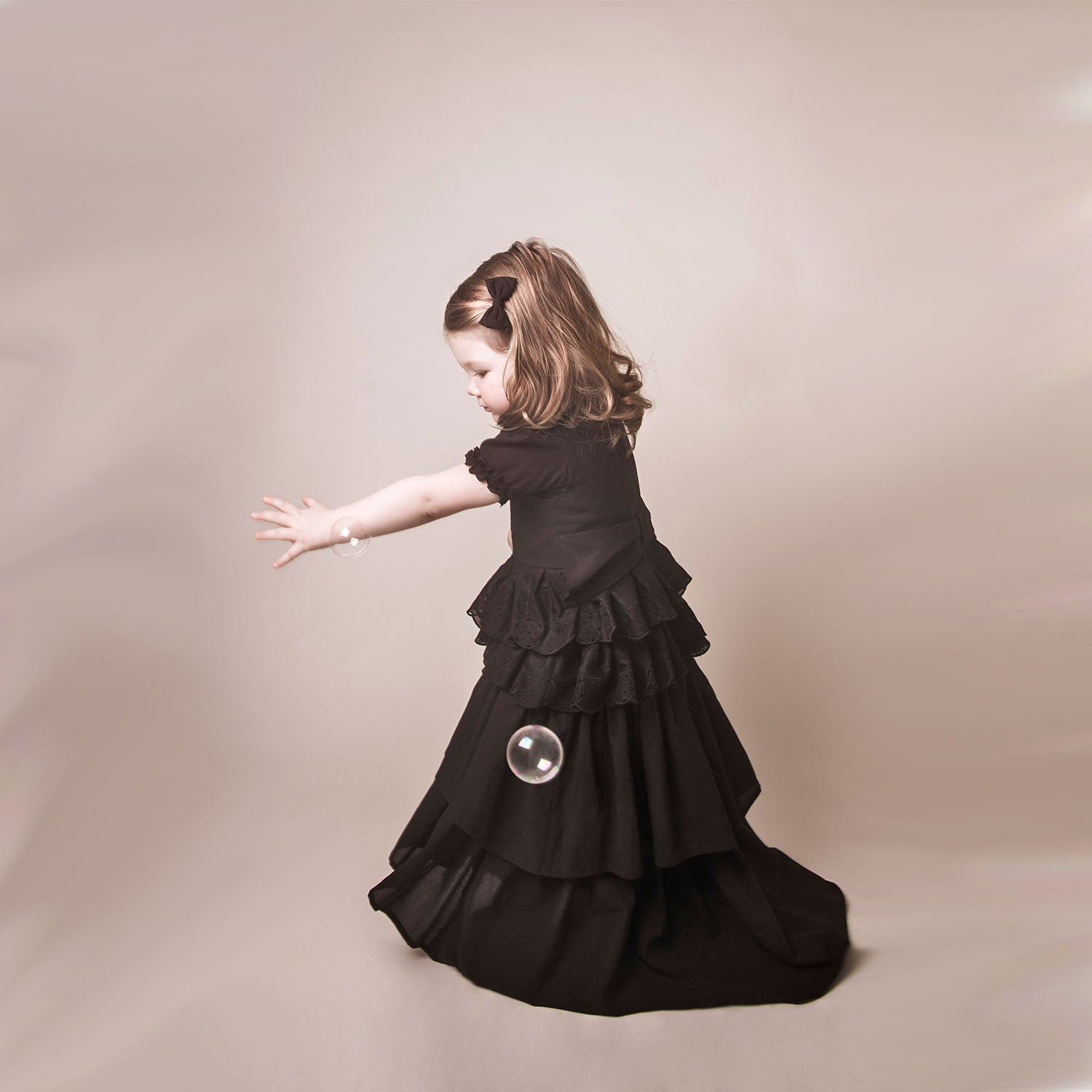 Infantium Victoria Steampunk Kleid Schwarz Spitze Baumwolle