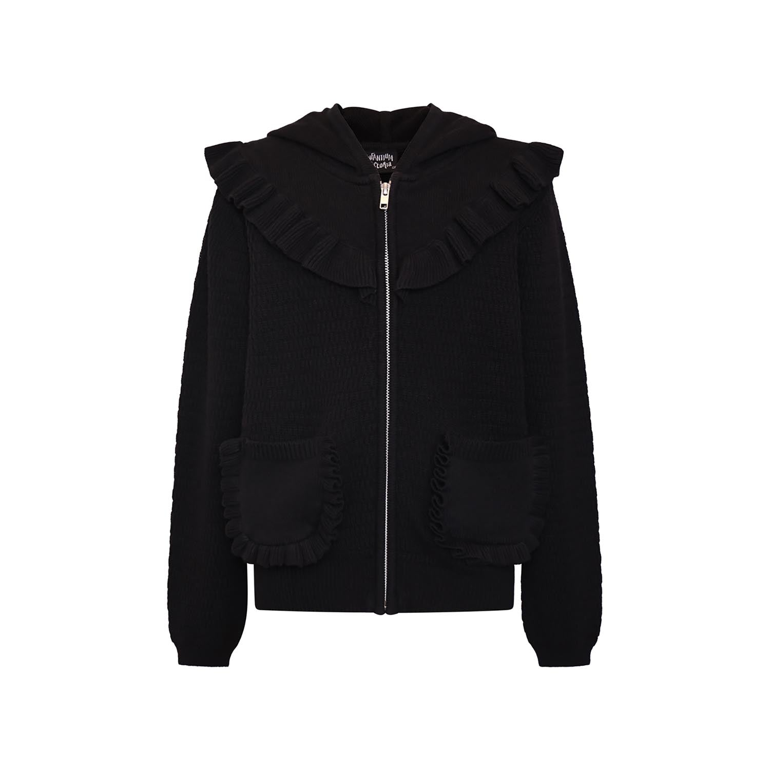 Infantium Victoria Knitted Kids Hoodie Schwarz Bio-Baumwolle