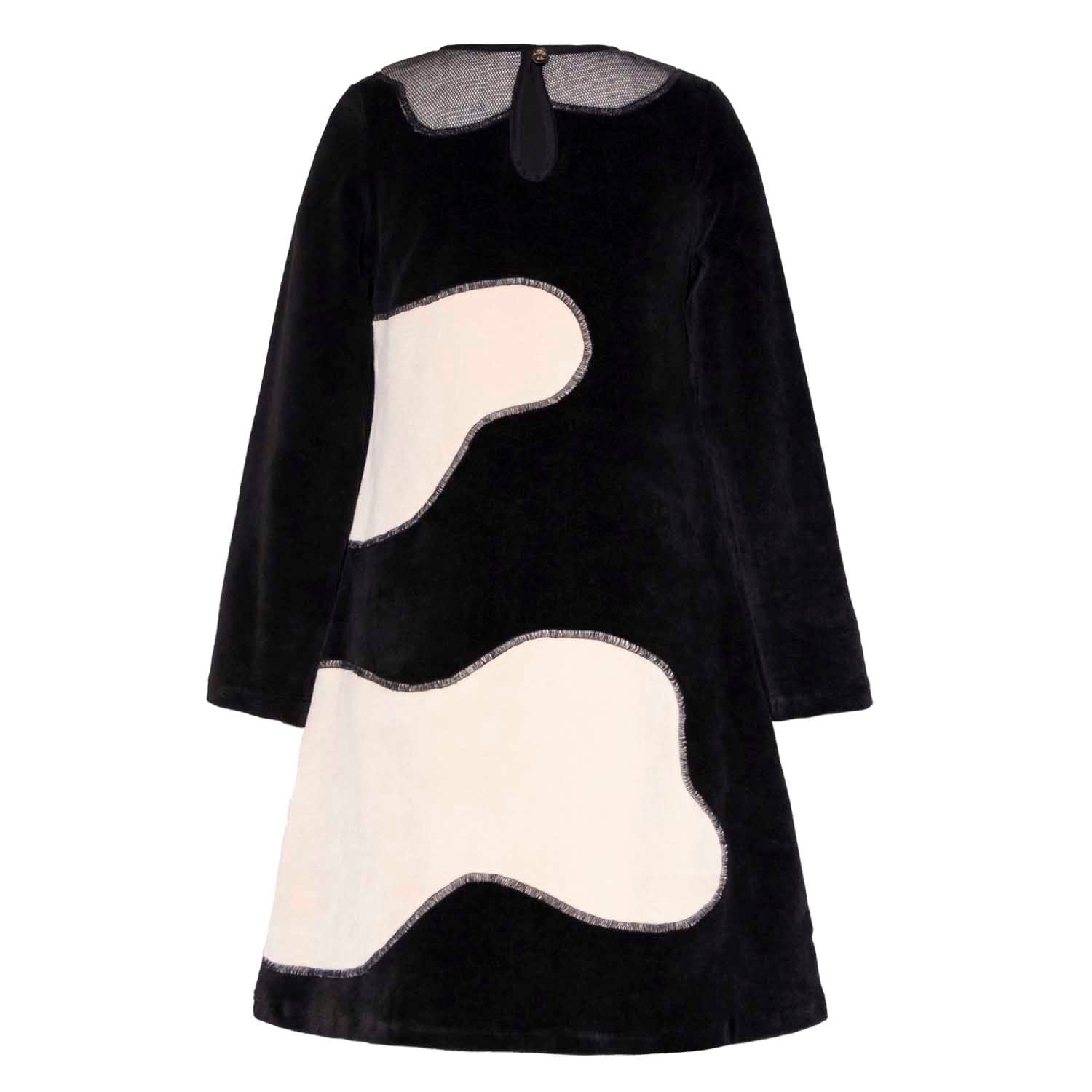 Infantium Victoria Kids Black Velvet A-line Kleid Schwarz Samt