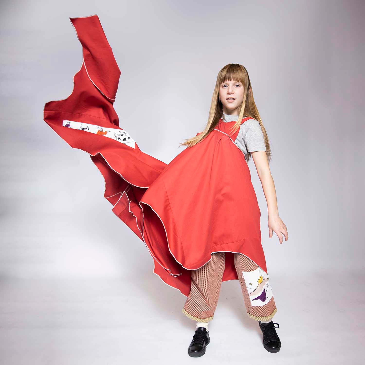 Infantium Victoria Red Zero-Waste Dress Kleid rot Baumwolle