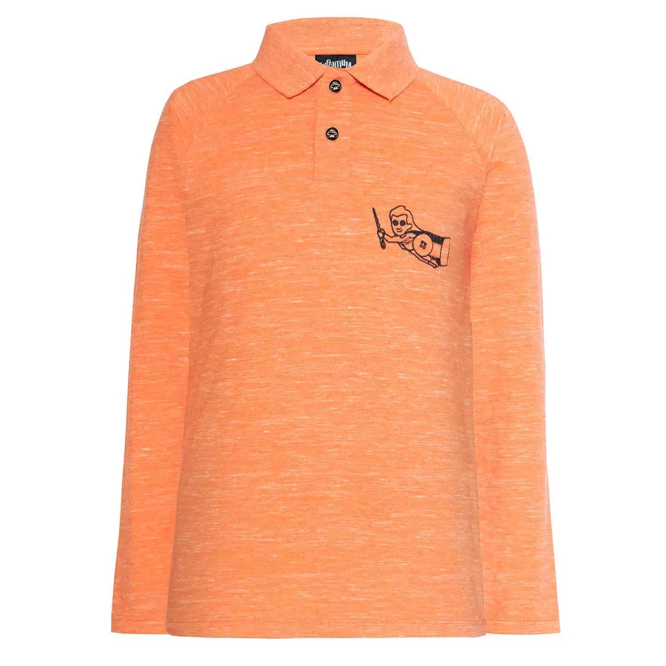 Infantium Victoria Polo Shirt Orange 116 Bio-Baumwolle Langarm
